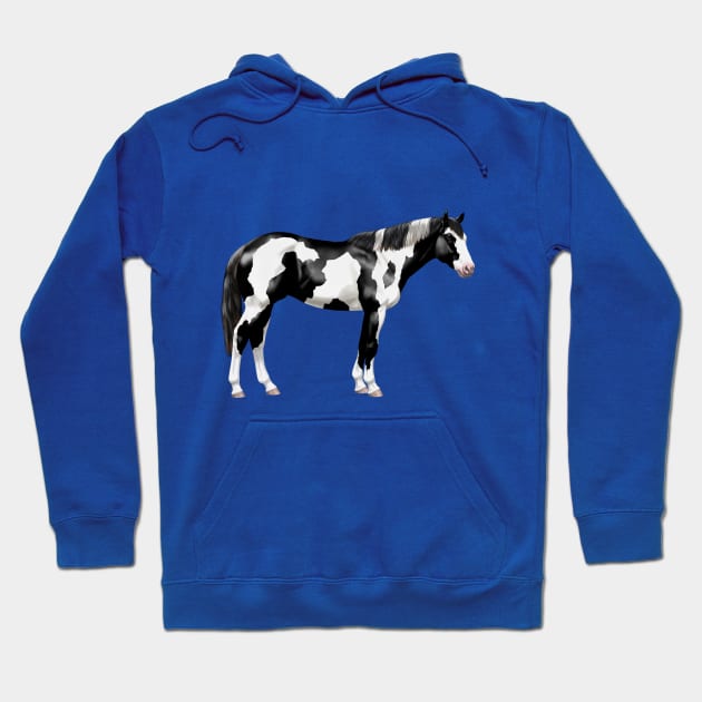 Black Pinto Tovero Paint Horse Hoodie by csforest